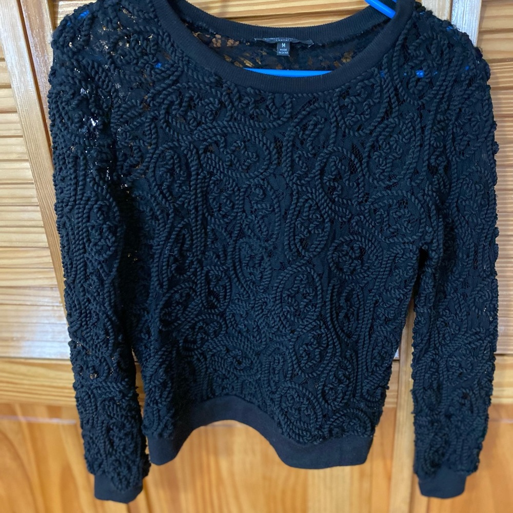 Womens thick corded lace top